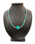 Collier Perles Eau Douce Turquoise