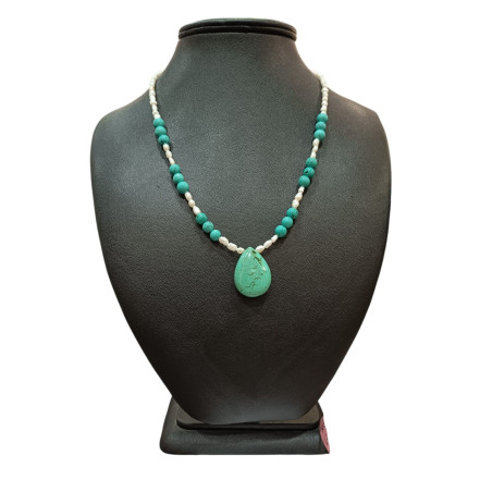 Collier Perle Eau Douce Turquoise