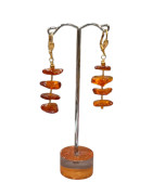 Boucles Ambre Baltique Baroque Plaquées Or