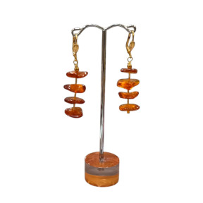 Boucles Ambre Baltique Baroque Plaquées Or