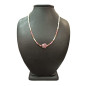 Collier Perles Eau Douce Tourmaline rose Fleur Lépidolite