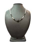 Collier Perles Eau Douce Onyx Œil de Faucon