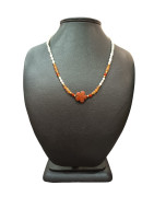 Collier Perles Eau Douce Jaspe rouge Cornaline