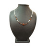 Collier Perles Eau Douce Jaspe rouge Grenat rouge