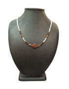 Collier Perles Eau Douce Œil de Faucon Œil de Tigre Tourmaline