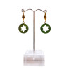 Boucles Jade Fleurs Plaqué Or
