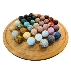 Jeu du solitaire (jeu de 37 boules de minéraux)