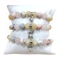 Bracelet Lapin Calcite jaune Opale rose Opale blanche Pierres rondes 8mm