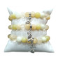 Bracelet Lapin Calcite jaune Citrine Opale blanche Jade de Birmanie Pierres rondes 8mm