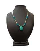 Collier Perles Eau Douce Turquoise