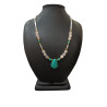 Collier Perles Eau Douce Turquoise Quartz rose