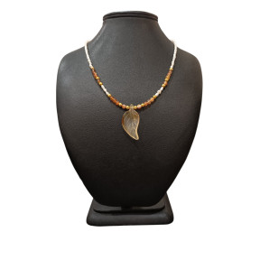 Collier Perles Eau Douce Agate de Feu