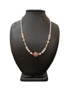 Collier Perles Eau Douce Rhodonite Kunzite