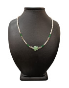 Collier Perles Eau Douce Aventurine Labradorite Emeraude