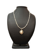 Collier Perles Eau Douce Perles Baroque Jaune