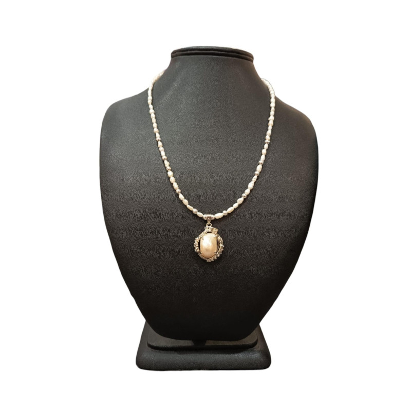 Collier Perles Eau Douce Perles Baroque Jaune