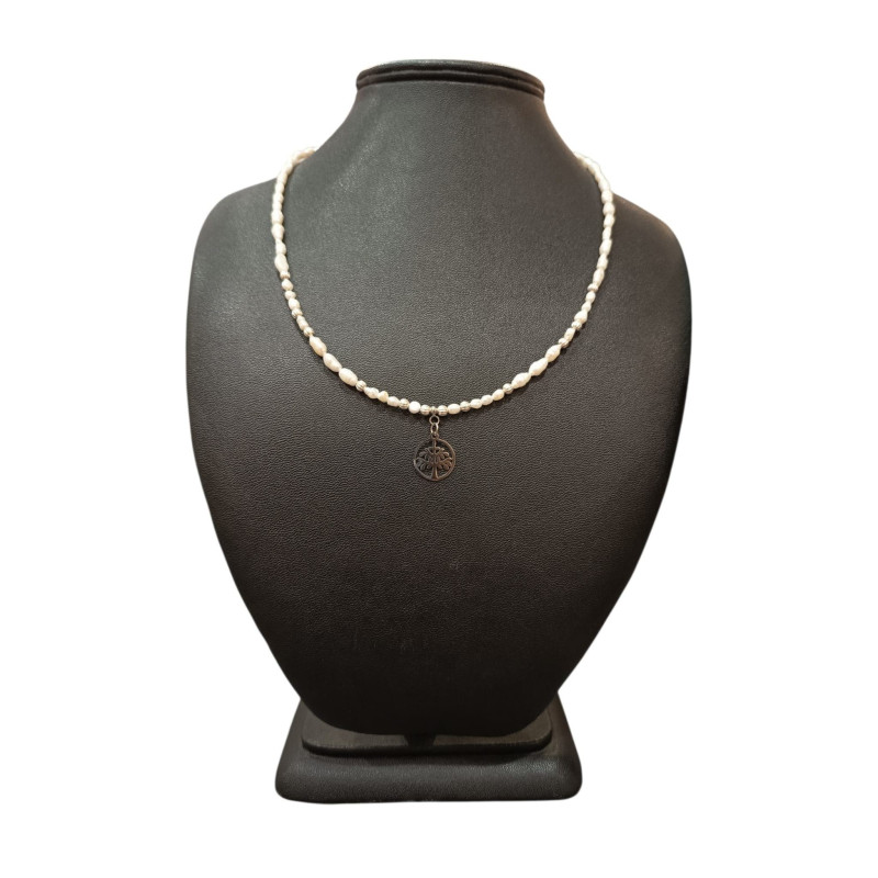 Collier Perles Eau Douce Acier