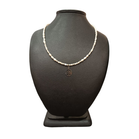 Collier Perles Eau Douce Acier