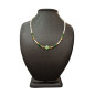 Collier Perles Eau Douce Aventurine Labradorite Emeraude Insert Plaqué or