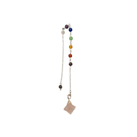 Pendule Quartz Rose Etoile Merkaba 7 Chakras