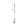 Pendule Cristal de roche Boule avec pointe acier 7 Chakras