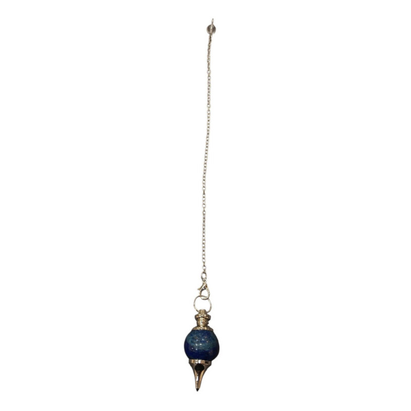Pendule Lapis-lazuli boule avec pointe acier