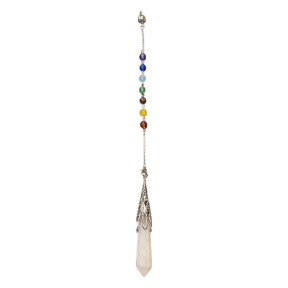 Pendule Quartz Rose 7 Chakras