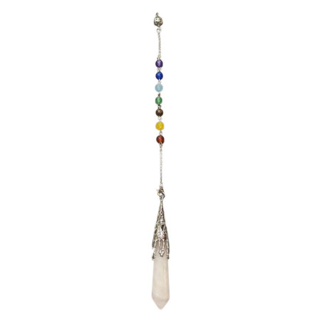 Pendule Quartz Rose 7 Chakras