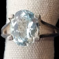 Bague Topaze bleue argent 925 Taille 52