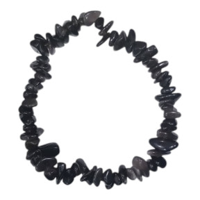 Bracelet Obsidienne Argentée Baroque
