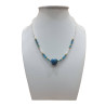Collier Apatite Cœur Perles Eau Douce  Insert Plaqué or 40 cm