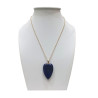 Pendentif Lapis-Lazuli avec Chaîne Acier Plaqué Or