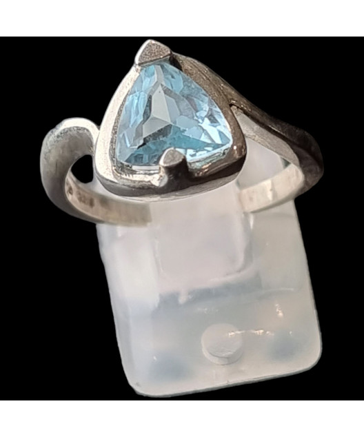 Bague Topaze bleue argent 925 Taille 57