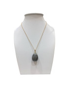 Pendentif Labradorite avec Chaîne Acier Plaqué Or
