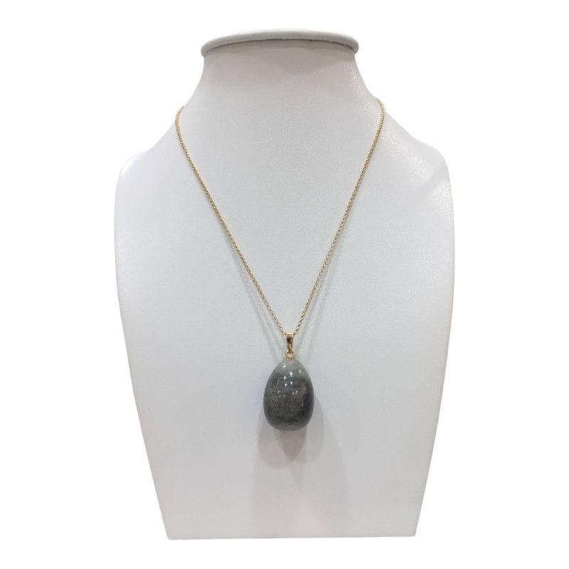 Pendentif Labradorite avec Chaîne Acier Plaqué Or