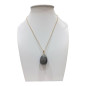 Pendentif Labradorite avec Chaîne Acier Plaqué Or