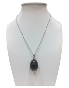 Pendentif Labradorite avec Chaîne Acier Plaqué Argent