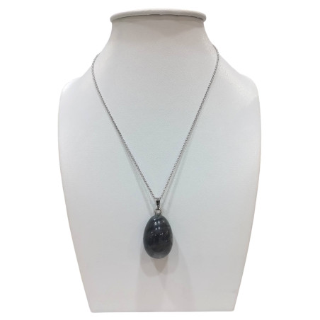 Pendentif Labradorite avec Chaîne Acier Plaqué Argent