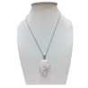 Pendentif Howlite avec Chaîne Acier Plaqué Argent