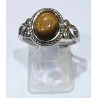Bague Œil de Tigre Acier Inox Taille Réglable