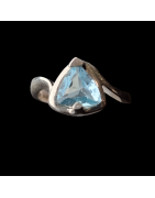 Bague Topaze bleue argent 925 Taille 57