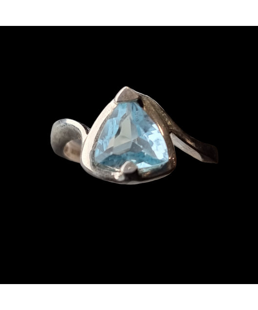 Bague Topaze bleue argent 925 Taille 57