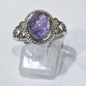 Bague Améthyste Acier Inox Taille Réglable