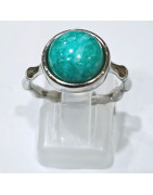 Bague Amazonite Acier Inox Taille Réglable
