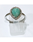 Bague Amazonite Acier Inox Taille Réglable