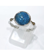 Bague Apatite Acier Inox Taille Réglable