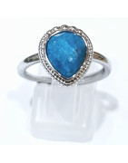 Bague Apatite Acier Inox Taille Réglable