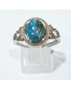 Bague Apatite Acier Inox Taille Réglable