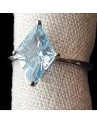 Bague Topaze bleue argent 925 Taille 52