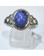 Bague Lapis-Lazuli Acier Inox Taille Réglable